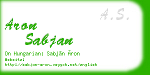 aron sabjan business card